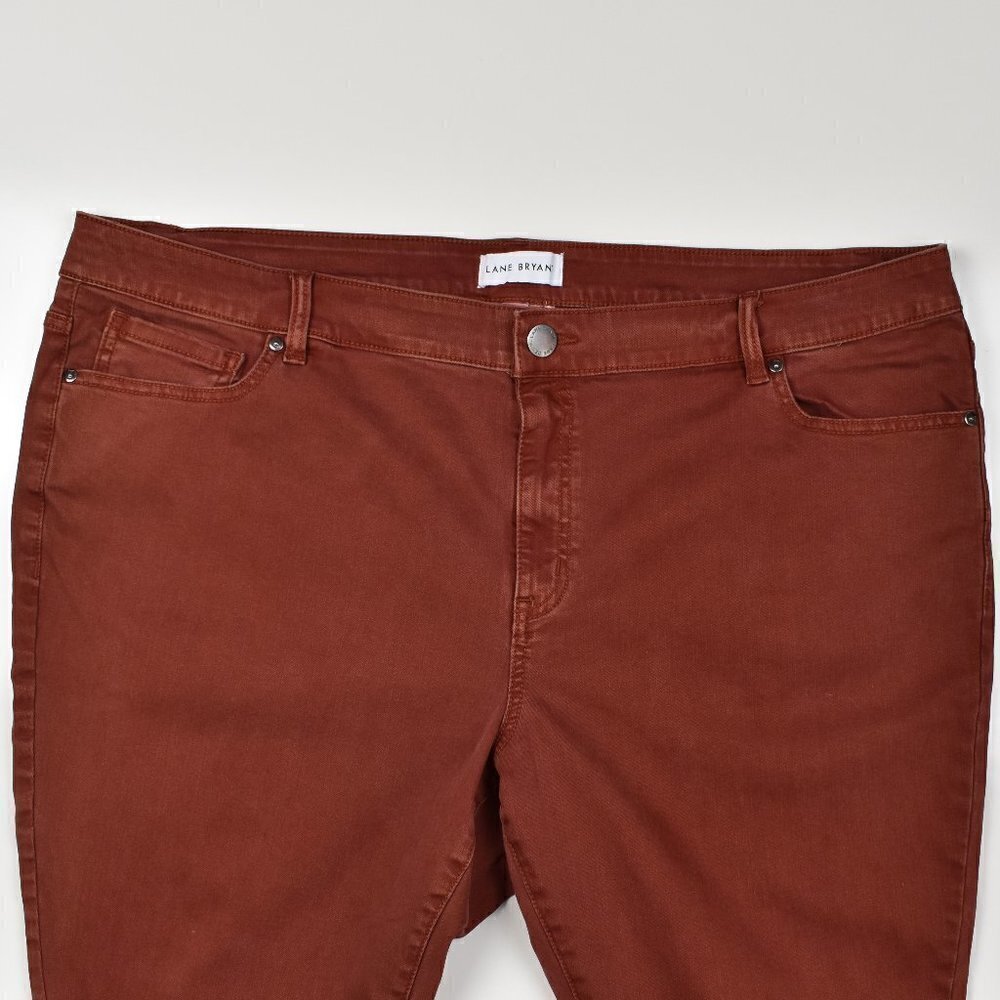 Lane Bryant Mid-Rise Skinny Jegging Burnt Orange 24 - Picture 3 of 6